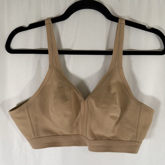 Soma Embraceable FC Wireless Unlined Bra Women's 38C Beige Zip Front Hook Eye - Picture 1 of 6